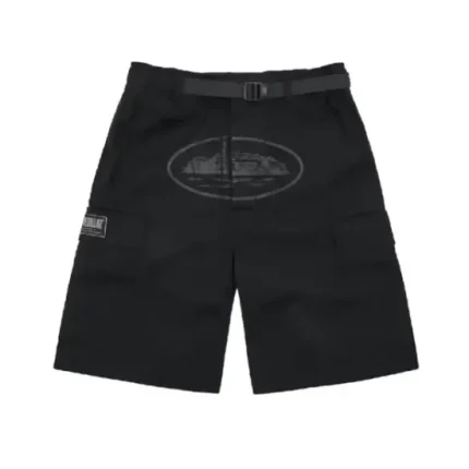 Corteiz Alcatraz Cargo Shorts Triple Black